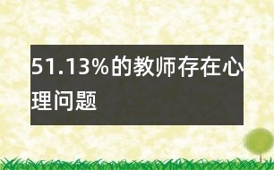 51.13%的教師存在心理問(wèn)題