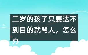 二歲的孩子只要達(dá)不到目的就罵人，怎么辦