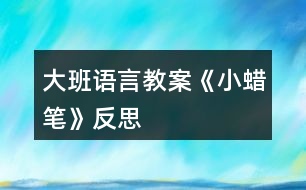 大班語言教案《小蠟筆》反思