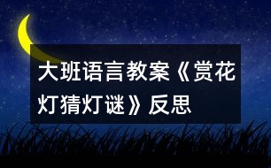 大班語言教案《賞花燈、猜燈謎》反思