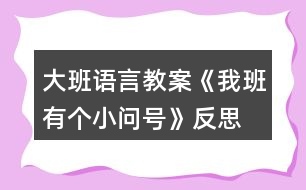 大班語言教案《我班有個(gè)小問號》反思