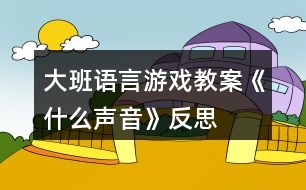 大班語言游戲教案《什么聲音》反思