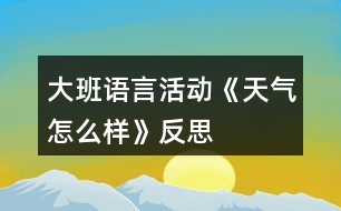 大班語(yǔ)言活動(dòng)《天氣怎么樣》反思