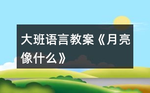 大班語(yǔ)言教案《月亮像什么》