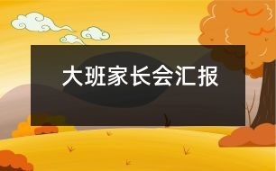 大班家長(zhǎng)會(huì)匯報(bào)