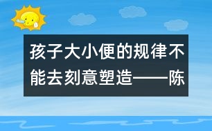 孩子大小便的規(guī)律不能去刻意塑造――陳福國(guó)回答