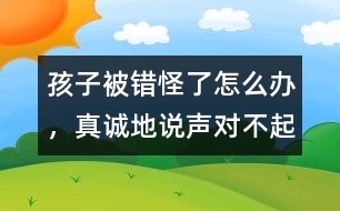 孩子被錯怪了怎么辦，真誠地說聲“對不起”