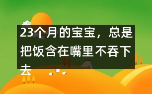 23個(gè)月的寶寶，總是把飯含在嘴里不吞下去