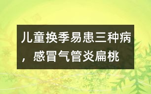 兒童換季易患三種病，感冒、氣管炎、扁桃腺炎