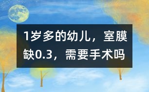 1歲多的幼兒，室膜缺0.3，需要手術(shù)嗎