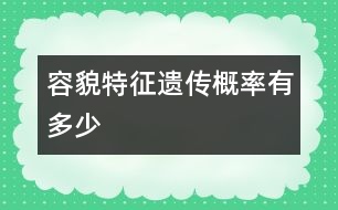 容貌特征遺傳概率有多少