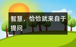 智慧，恰恰就來自于提問