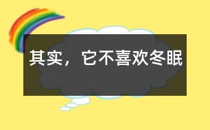 其實，它不喜歡冬眠