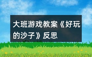 大班游戲教案《好玩的沙子》反思