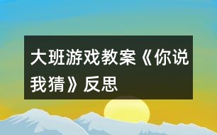 大班游戲教案《你說我猜》反思