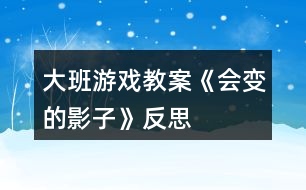 大班游戲教案《會變的影子》反思