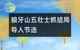 狼牙山五壯士抓結局導入（節(jié)選）