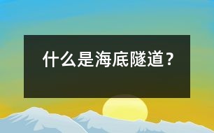 什么是海底隧道？