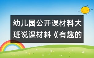 幼兒園公開(kāi)課材料：大班說(shuō)課材料《有趣的檢查》