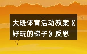 大班體育活動教案《好玩的梯子》反思