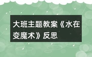 大班主題教案《水在變魔術(shù)》反思