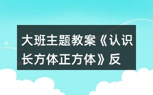 大班主題教案《認(rèn)識長方體、正方體》反思