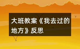 大班教案《我去過(guò)的地方》反思