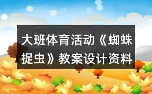 大班體育活動《蜘蛛捉蟲》教案設計資料