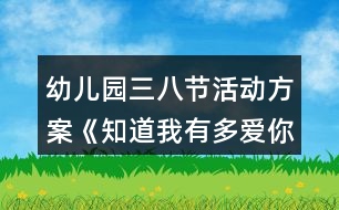 幼兒園三八節(jié)活動方案《知道我有多愛你》