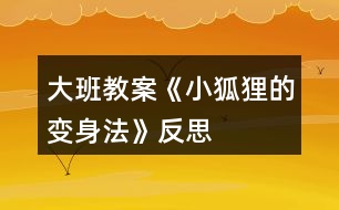 大班教案《小狐貍的變身法》反思