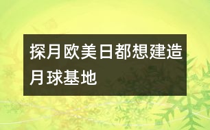 探月：歐美日都想建造月球基地