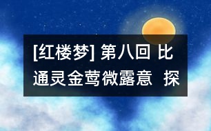 [紅樓夢] 第八回 比通靈金鶯微露意  探寶釵黛玉半含酸